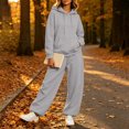 thumbnail image 4 of ShomPort Sweatsuit for Women Fall 2 Piece Outfits Long Sleeve Hoodie Sweatshirts and Wide Leg Joggers Tracksuit Sets, 4 of 6