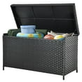 thumbnail image 4 of Dextrus Outdoor Water-Resistant 170 Gallon Wicker Deck Box, Black, 4 of 11