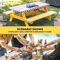 thumbnail image 6 of Independence Day Table Cloths for 6 Foot Rectangle Tables, USA Flag Truck Gnomes Wooden Grian Patio Waterproof Elastic Fitted Tablecloths, Washable Rectangular Table Cover for Camping, 6 of 8
