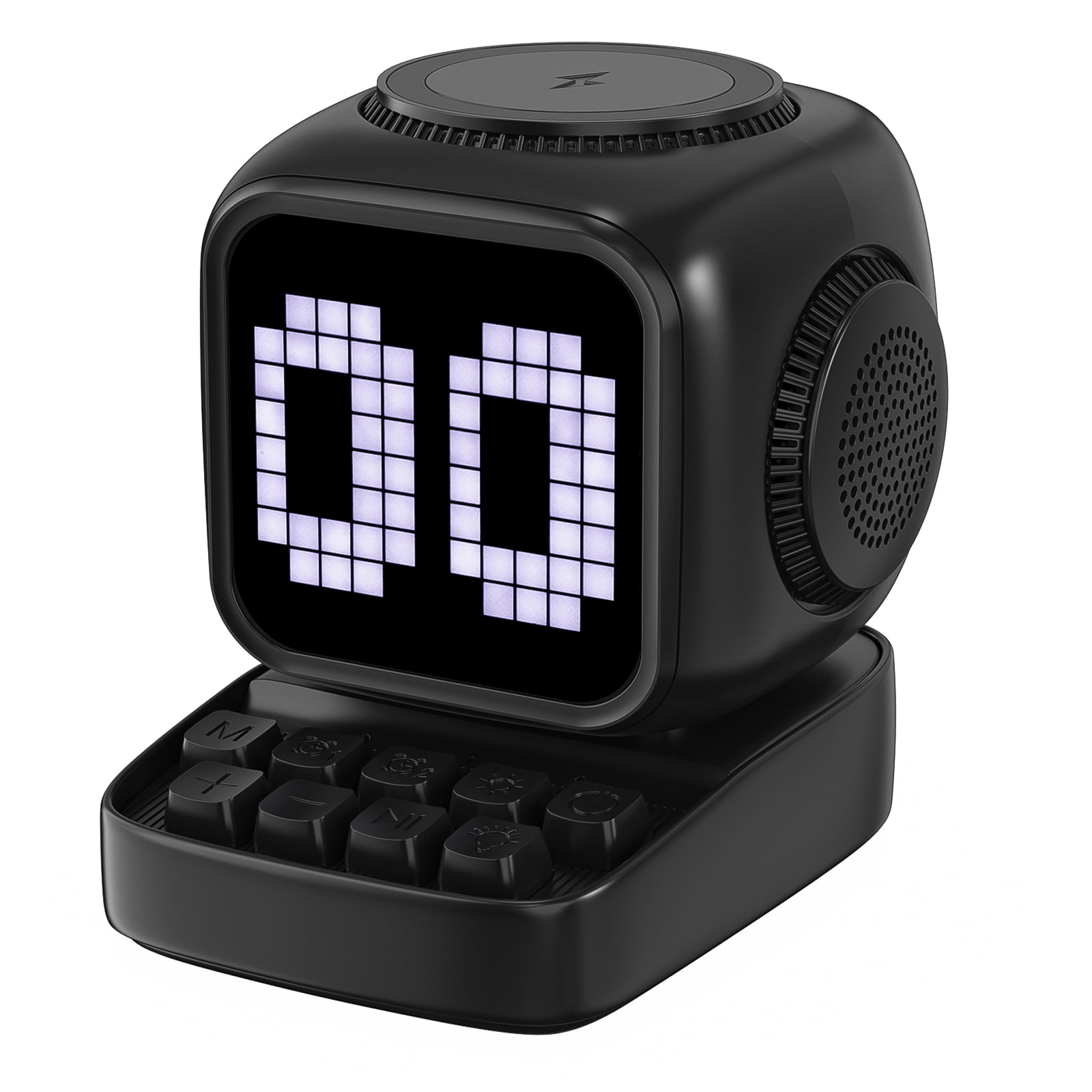Ueasy Little Magic Cube Smart Bluetooth Speaker - Thanksgiving & Christmas Gift, 15W Magnetic Wireless Charger with Clock Alarm & White Noise