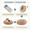 thumbnail image 4 of GIANNA Calming Donut Dog & Cat Bed, Machine Washable Cozy Fluffy Faux Fur Plush Round Dog Bed, Anti-Anxiety, Waterproof, Anti-Slip, 24 Inch, Brown, 4 of 9