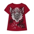 thumbnail image 2 of vigerkar Women's Shirts Clothes Vintage Graphic Tee Y2k 2000s Goth Top Women Short Sleeve Streetwear, Pack of 2 (Red 1PCS & Dark Gray 1PCS, L), 2 of 5