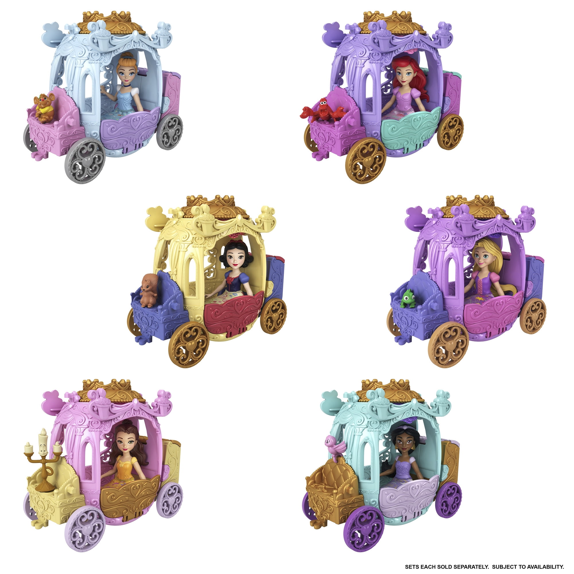 Disney Princess Carriage Reveal Surprise Small Doll, Vehicle & Figure (Characters May Vary)