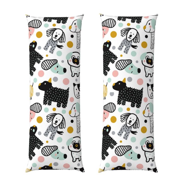Fotbe Funny Puppy Funda para Almohada Corporal con Diseño, Funda de Microfibra Ultrasuave de 20x54 Pulgadas, Ropa de Cama Elegante