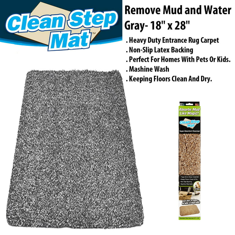 Clean Stepping Mud & Dirt Trap Mat-Liquids Dirt Debris 18X28