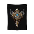 thumbnail image 7 of DouZhe Ultra-Soft Micro Fleece Lightweight Flannel Bed Blanket, Vintage Gothic Cross Ornament Print Cozy Warm Throw Blankets, 60"x50", 7 of 7