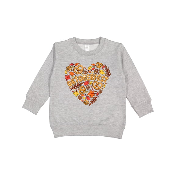 Inktastic Oktoberfest Heart with Pretzels and Autumn Leaves Toddler Sweatshirt