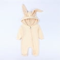thumbnail image 2 of Baby Snowsuit Animal Bunny Baby Easter Snowsuit Long Ear Rabbit Hoodie Jumpsuit With Zipper Baby Girl Winter Clothes Beige 0 Months-3 Months, 2 of 7