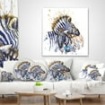 thumbnail image 4 of Designart Zebra Family Illustration Watercolor - Contemporary Animal Throw Pillow - 16x16, 4 of 5