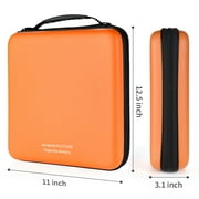 alavisxf xx 192-Capacity EVA DVD Portable Zipper Holder Disc Storage Organizer Wallet, Orange