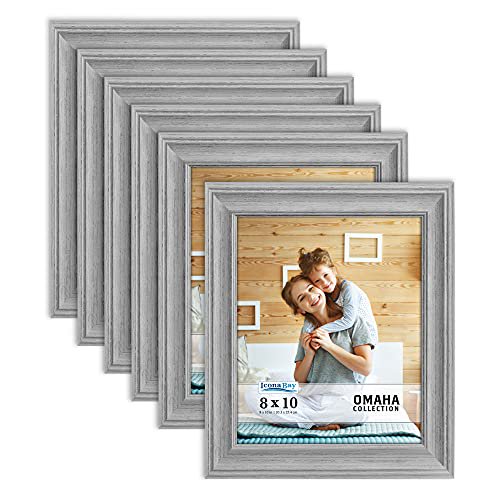Icona Bay 8x10 Farmhouse Gray Picture Frames, Modern Farmhouse Style, 6