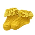 thumbnail image 2 of Kmbangi Baby Girls Lace Princess Socks Double Layer Ruffle Frill Solid Color Hosiery, 2 of 4