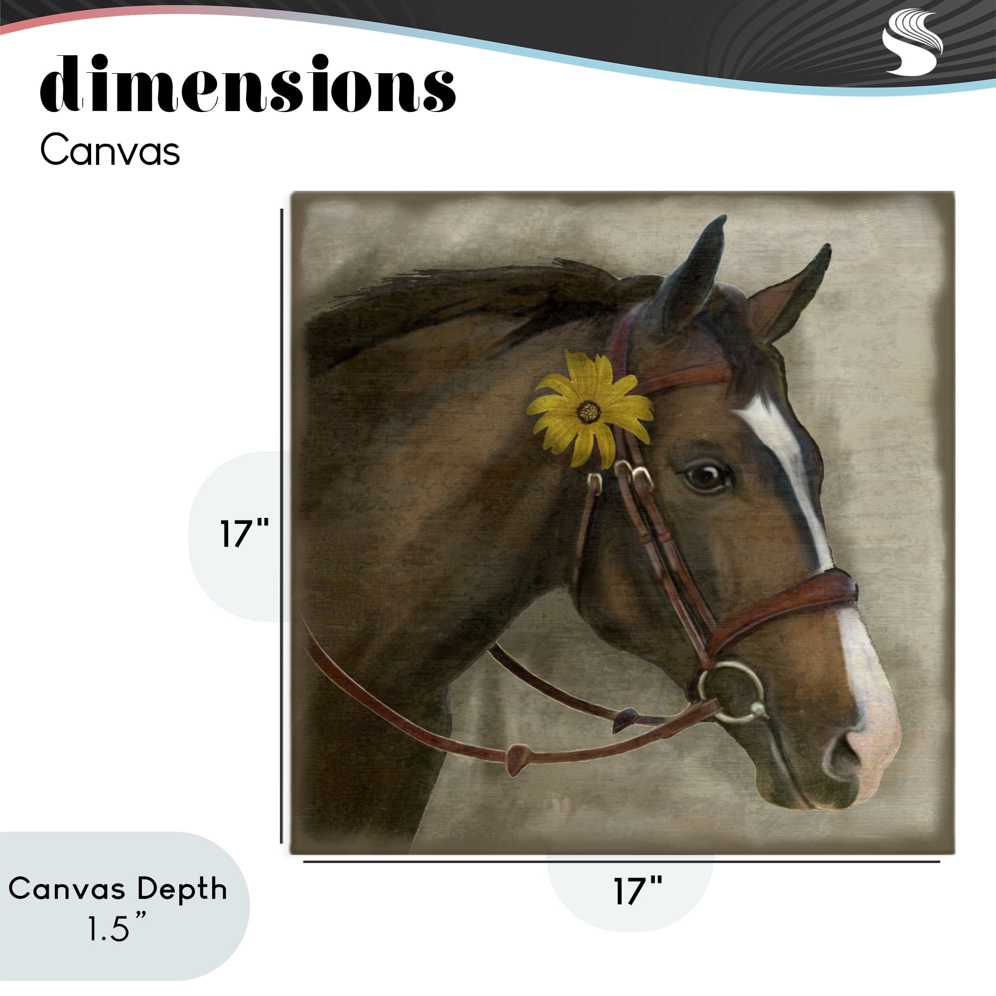 Stupell Industries Barnyard Horse with Daisy Canvas Wall Art, design by Suzanne Nicoll