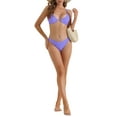 thumbnail image 2 of INSPIRAR CHIC Conjuntos de Bikini de Mujer con Halter y Aros, 2 Piezas, Tirantes Ajustables, Parte Inferior en Triángulo, Trajes de Baño, Grande, Morado, 2 of 5