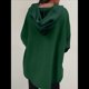 thumbnail image 5 of Sudadera Holgada de Larga para Mujer, Informal, con Botones y Capucha, con Bolsillo. Verde S, 5 of 6