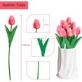 thumbnail image 2 of Blue Flowers Fake Tulips Artificial Flowers, 13 Inch Real Touch PU Flowers for Decoration, 10 Pcs Tulip Flowers Bouquet for Vase, Mother's Day Easter Valentines Gifts, 2 of 5