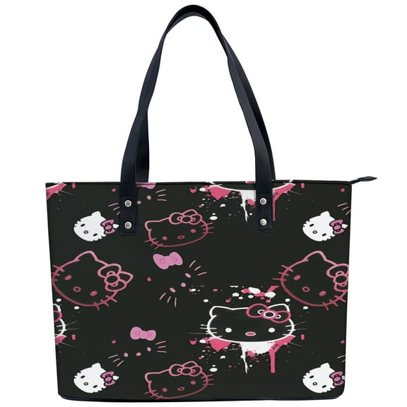 Hello kitty Handbags Exquisite canvas women's handbags Travel shoulder bags Linen shopping bags