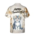 thumbnail image 2 of Happy Anniversary Scottish Fold Celebrates Wedding Love Family Party Hawaiian Shirt Breathable Summer Unisex Merch Cat Lover Kitten Owner Gifts - 01015, 2 of 6