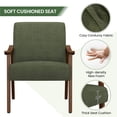 thumbnail image 5 of Yaheetech Set of 2 Mid-Century Modern Corduroy Upholstered Accent Armchairs, Dark Green, 5 of 7