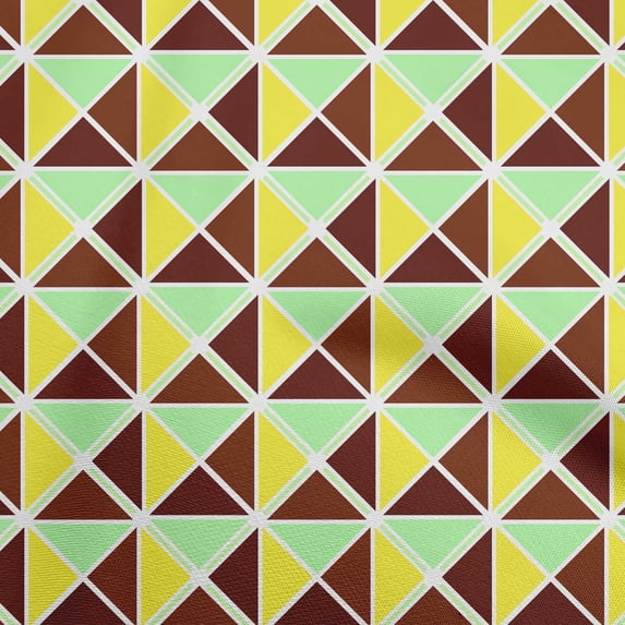 oneOone Cotton Poplin Twill Brown Fabric Geometric Dress Material Fabric Print Fabric By The Yard 56 Inch Wide