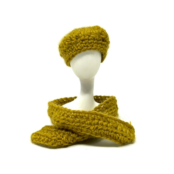 12 Inch Doll Fashion Handmade Knit Scarf & Beanie  Hat