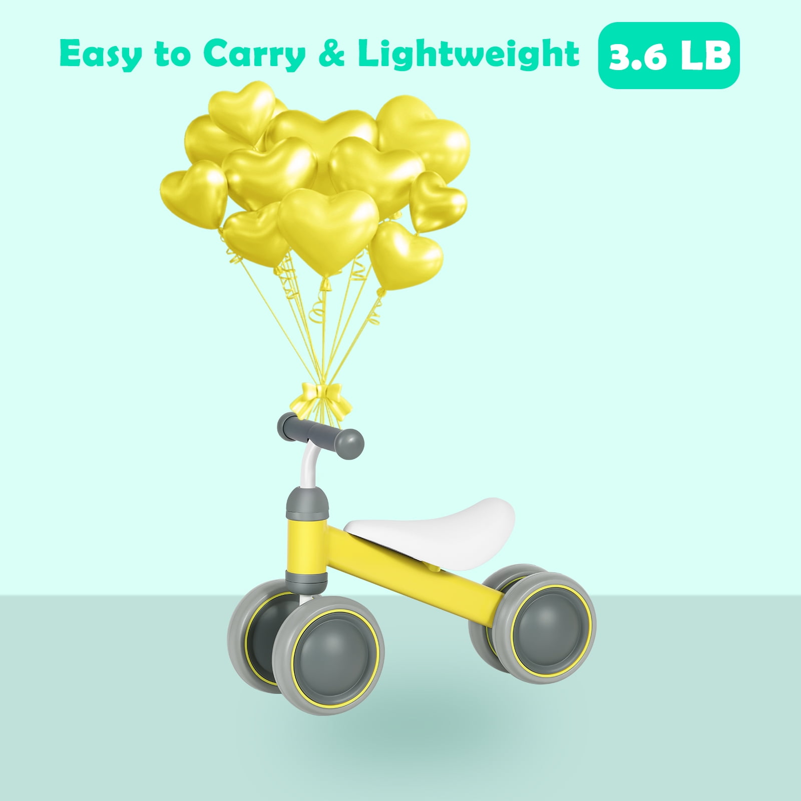 Balance Bike for 12-24 Months Toddler Toy Bike, Yellow
