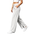 thumbnail image 6 of Gytharion Women's Straight Leg Sweatpants High Waist Side Slit Lounge Pants Elastic Waist Relaxed Fit Casual Pants with Pockets for Travel, 6 of 8