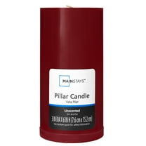 Mainstays Unscented Decorative Pillar Candle 3x6 Red, solid color