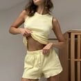 thumbnail image 6 of Besolor Womens 2 Piece Loungewear Sets Ribbed Sleeveless Tank Tops and Shorts Pajama Sets Sleepwear Pjs, 6 of 9