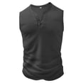thumbnail image 5 of Noric Men's Sleeveless Henley Tank Tops Solid Color V Neck Button Gym Workout Running Summer Muscle Tee, 5 of 7