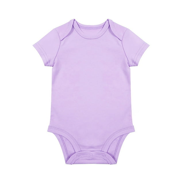 MIASHUI Cache-Couche à Manches Courtes Uni pour Bébé Unisexe Garçon Fille, Violet, 3-6 Mois