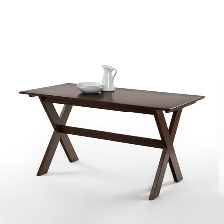 - Zinus William Trestle Large Wood Dining Table, Espresso