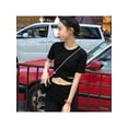 thumbnail image 6 of MarinaVida Women's O Neck Short Sleeve Solid Crisscross Crop Sport Top, 6 of 6