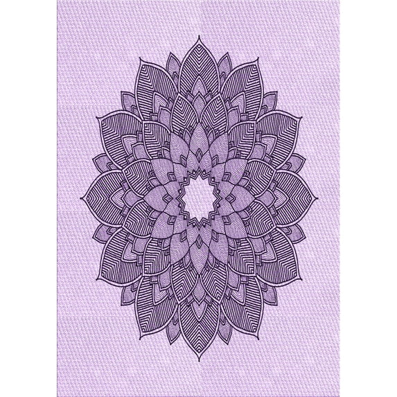 Ahgly Company Machine Washable Indoor Rectangle Transitional Purple Flower Purple Area Rugs, 8' x 12'