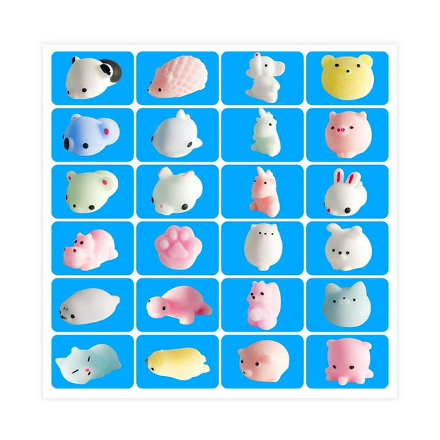 Lksixu Squishy Toy Squeeze Toys Christmas Countdown Toys With 24pcs Different Cute Toys For Kids Gift Stress Relief Fidget Toy