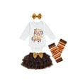 thumbnail image 1 of Qiylii Baby Girls Thanksgiving Day Clothes Set Romper+Skirt+Leg Warmers, 1 of 8