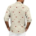 thumbnail image 4 of Fgvctg Valentine's Day Button Down Shirt for Men Long Sleeve V Neck Blouse Dressy Date Day Love Heart Print Shirt Plus Size Collared Business Casual Tops Hot Pink 3XL, 4 of 5