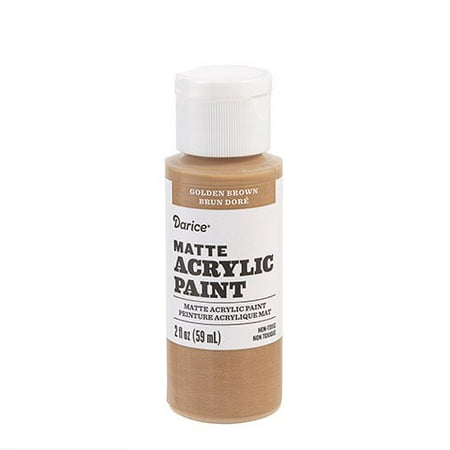 Lend neutral elements to your cards or crafts with this golden brown matte acrylic paint. The nontoxic formula makes it safe to use in your work