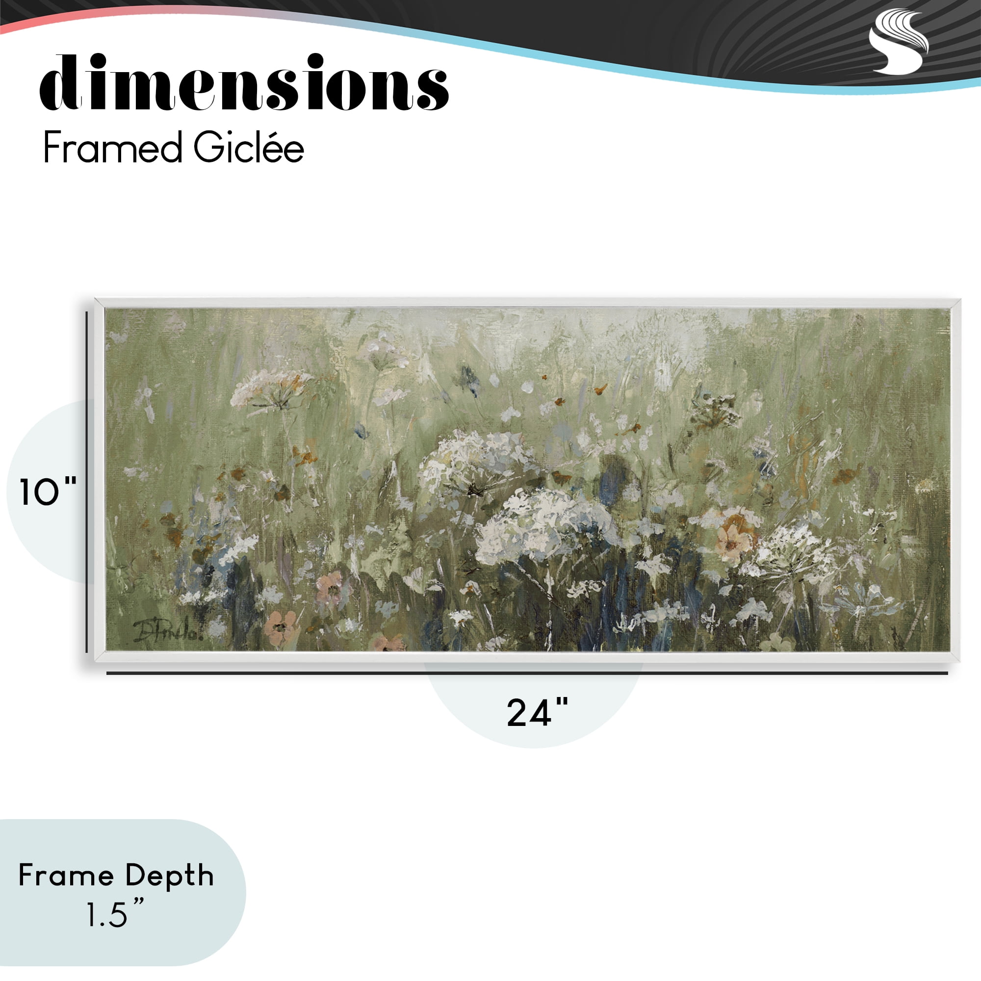 Stupell Industries Mistful Summer Meadow Scene White Framed Giclee Art, design by Patricia Pinto