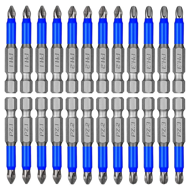Juego de Puntas de Destornillador Antideslizantes MagnéTicas, 24 Piezas PH1 PH2 PH3 PZ1 PZ2 PZ3 VáStago Hexagonal de 1/4 Pulgadas