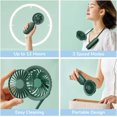 thumbnail image 2 of SHAR 1PCS Mini Handheld Fan, Portable Stroller Fan, USB Rechargeable Battery Powered Personal Hand Fan - Green, 2 of 4
