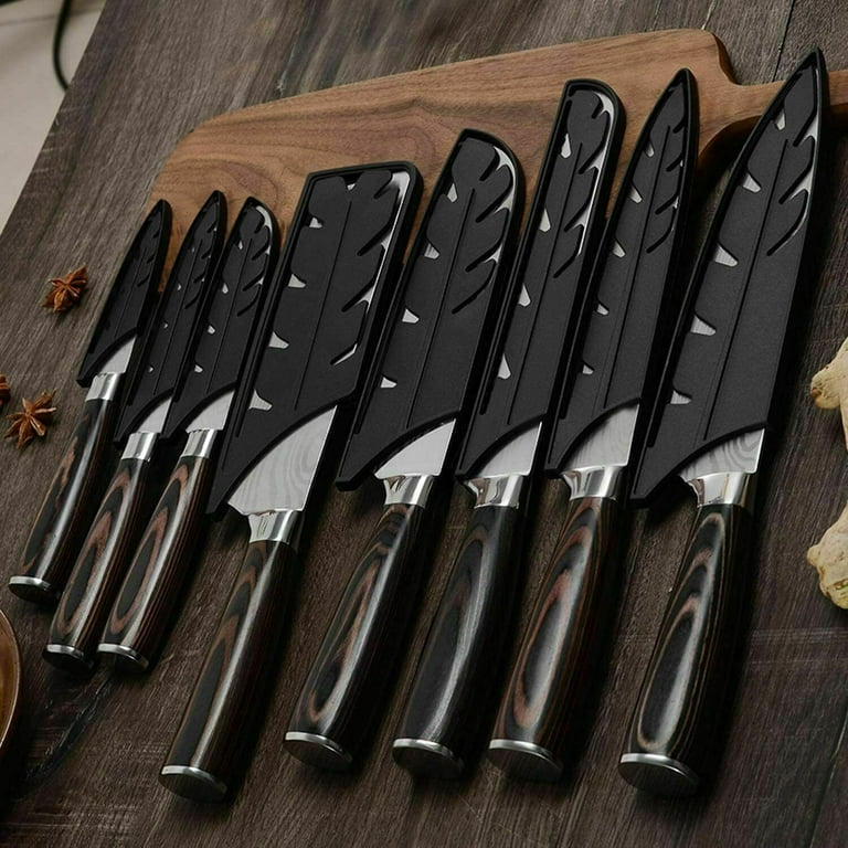 MDHAND 9-Piece Kitchen Knife Set, Stainless Steel Professional Cutlery  Knife with Knife Sheaths, Ultra Sharp Kitchen Knives with Knife Storage  Bag