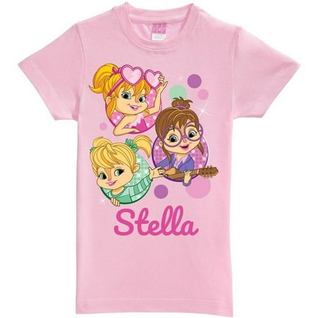 Girl Chipmunk - Personalized Alvin and the Chipmunks Girls' Fitted T-Shirt, Pink