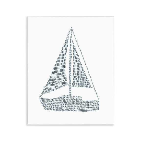 Stupell Industries Minimal Sail Boat Coastal Painting Unframed Art Print Wall Art, 11 x 14