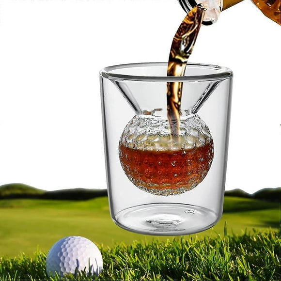Golf Whiskey Glass, Golf Whiskey Glasses For Men, Golf Gifts For Mens Golfers, Whiskey Glass With Golf Ball Shape Embedded