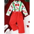 thumbnail image 3 of Elippeo Boys Autumn 2PCS Outfit Sets Long Sleeve Lapel Christmas Balls Print Tops Suspender Pants Sets  12 18 24 Months 3 4 5 Years, 3 of 10