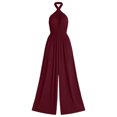 thumbnail image 4 of Aimik Womens Backless Jumpsuits Sleeveless Halter Ruched Waist Wide Leg Jumpsuits Summer Vacation Trendy One Piece Jumpsuit for Women, 4 of 6