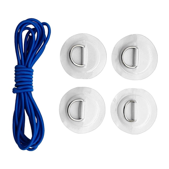 4X Kayak Stainless Steel Replacement + 3.6m Blue Cord For PVC Rib White