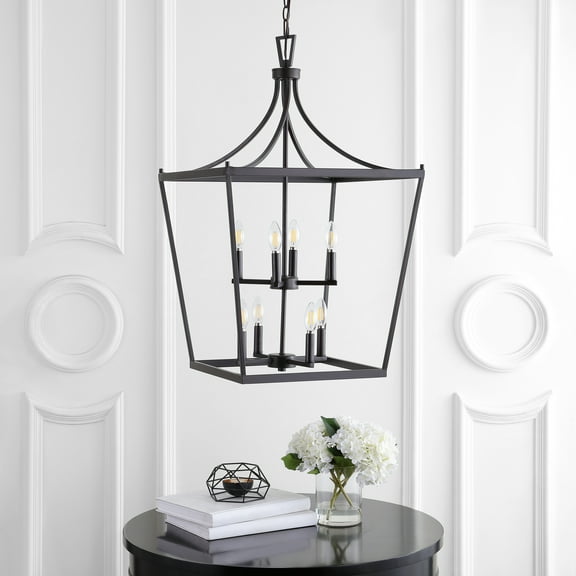 Safavieh Vallor 8 Light Industrial Pendant, Bronze Black