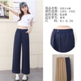 thumbnail image 3 of Pantalones de Pierna Ancha de Verano, Pantalones Rectos Sueltos Azul Marino de Corte Delgado para Mujer, Shorts, Pantalones Casuales con Cintura Elástica, 3 of 9